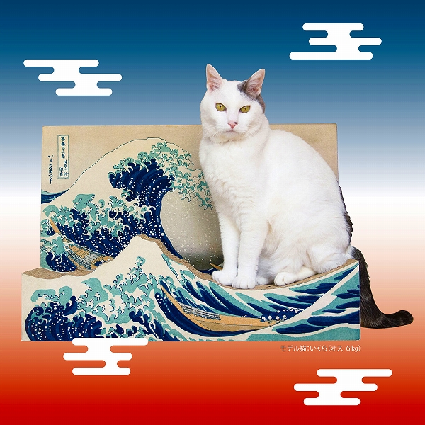 【⚠️まみ】座り猫　葛飾北斎浮世絵セット（傘、畳、毛氈、金屏風、薬石台付き） SILVER925 妖怪チャーム 猫又（鉢巻きor頬かむり） Nekomata