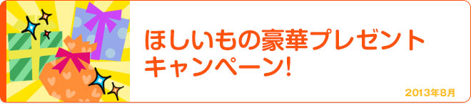 ほしいもの豪華プレゼントキャンペーン！ 2013年8月